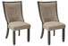 Tyler Creek - Dining UPH Side Chair (Set of 2) - Framed Back - Black / Grayish Brown