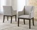 Burkhaus - Dining UPH Arm Chair (Set of 2) - Beige / Dark Brown