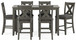 Caitbrook - Rect Drm Counter Table Set (Set of 7) - Gray