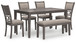 Wrenning - Dining Room Table Set (Set of 6) - Gray