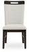 Neymorton - Dining Upholstered Side Chair (Set of 2) - Light Gray / Brown