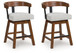 Ralene - Upholstered Swivel Barstool (Set of 2) - Medium Brown