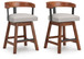 Ralene - Upholstered Swivel Barstool (Set of 2) - Medium Brown