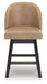 Neymorton - Upholstered Swivel Faux Leather Barstool (Set of 2) - Dark Grayish Brown