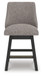 Neymorton - Upholstered Swivel Barstool (Set of 2) - Dark Grayish Brown