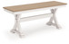 Purlaney - Large Dining Room Bench - Antique White / Natural