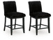 Mervannie - Upholstered Barstool (Set of 2) - Black