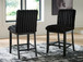 Mervannie - Upholstered Barstool (Set of 2) - Black