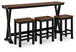 Wildenauer - Rectangular Dining Room Counter Table Set (Set of 4) - Brown / Black