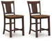 Rylandeen - Barstool (Set of 2) - Light Brown / Dark Brown