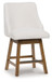 Cabalynn - Upholstered Swivel Barstool (Set of 2) - Oatmeal / Light Brown