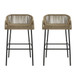 La Push - Outdoor Rope Barstool (Set of 2) - Black / Brown