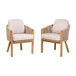 Grotta - Outdoor Dining Arm Chair (Set of 2) - Teak / Beige