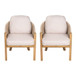 Grotta - Outdoor Dining Arm Chair (Set of 2) - Teak / Beige