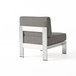 Outdoor Aluminum Armless Chair With Cushion - Silver