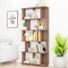 5 Tier Open Bookshelf, Free Combination Storage Shelving For Living Room - Dark Brown
