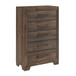5 Drawer Chest With Casual Style - Brown