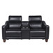 Giorno - Dual Power Console Loveseat - Black