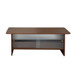 Rectangular Coffee Table With Sliding Door Storage Center