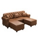 Upholstered Sofa With Nailhead Trim, Rolled Armrests With Ottoman