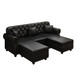 Upholstered Sofa With Nailhead Trim, Rolled Armrests With Ottoman