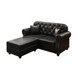 Upholstered Sofa With Nailhead Trim, Rolled Armrests With Ottoman