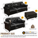 Upholstered Sofa With Nailhead Trim, Rolled Armrests With Ottoman