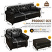 Upholstered Sofa With Nailhead Trim, Rolled Armrests With Ottoman