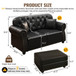 Upholstered Sofa With Nailhead Trim, Rolled Armrests With Ottoman