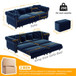 3 In 1 Pull Out Convertible Sleeper Sofa Bed, King Size, Chaise Lounge