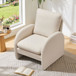 Modern Sherpa Upholstered Accent Chair, Comfortable Living Room Armchair, Lounge Chair For Bedroom, And Office