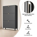 3 Drawer All Steel Shoe Cabinet, Freestanding Storage Organizer With Flip Door