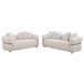 Jeanette 2-piece Fabric Upholstered Round Arm Sofa Set Beige