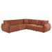 Elysia 5-piece Chenille Upholstered Modular Sectional Sofa Coral
