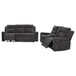 Kennett 2-piece Chenille Power Reclining Sofa Set Dark Grey