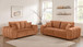 Burnett 2-piece Chenille Upholstered Sofa Set Burnt Orange