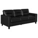 Scotland 2-piece Faux Leather Upholstered Sofa Set Black