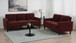 Ruth 2-piece Fabric Upholstered Track Arm Sofa Rust Red