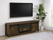 Enfield 71-inch TV Stand Fireplace Media Console Dark Pine