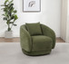 Arnaud Chenille Upholstered Swivel Accent Chair Green