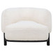 Lawler Upholstered Barrel Back Accent Chair Ivory and Black