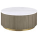 Jason Round White Marble Top Coffee Table Greige