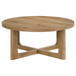 Kessler Round Sculptural Wood Coffee Table Light Oak