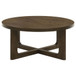 Kessler Round Sculptural Wood Coffee Table Brown
