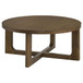 Kessler Round Sculptural Wood Coffee Table Brown