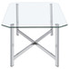 Cronin Rectangular Tempered Glass Top Cocktail Coffee Table Chrome