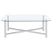 Cronin Rectangular Tempered Glass Top Cocktail Coffee Table Chrome