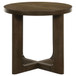 Kessler Round Sculptural Wood End Table Brown
