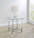 Cronin Square Tempered Glass Top Side End Table Chrome