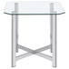 Cronin Square Tempered Glass Top Side End Table Chrome